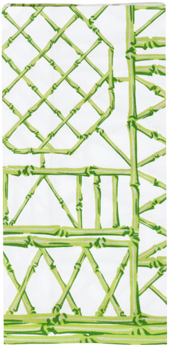 Bamboo Screen Green Cotton Dinner Napkins Set of 4