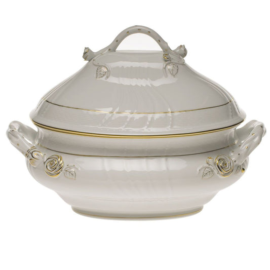 Herend Golden Edge Tureen with Branch Handles