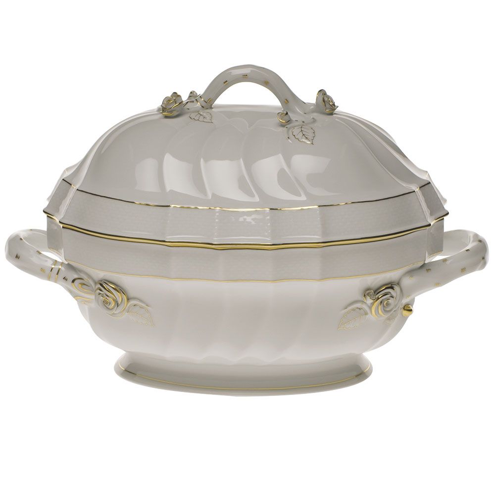 Herend Golden Edge Tureen with Branch