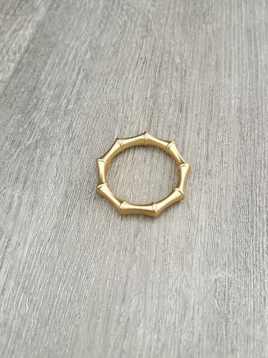 Bamboo Napkin Rings Set of 4 Brushed Gold