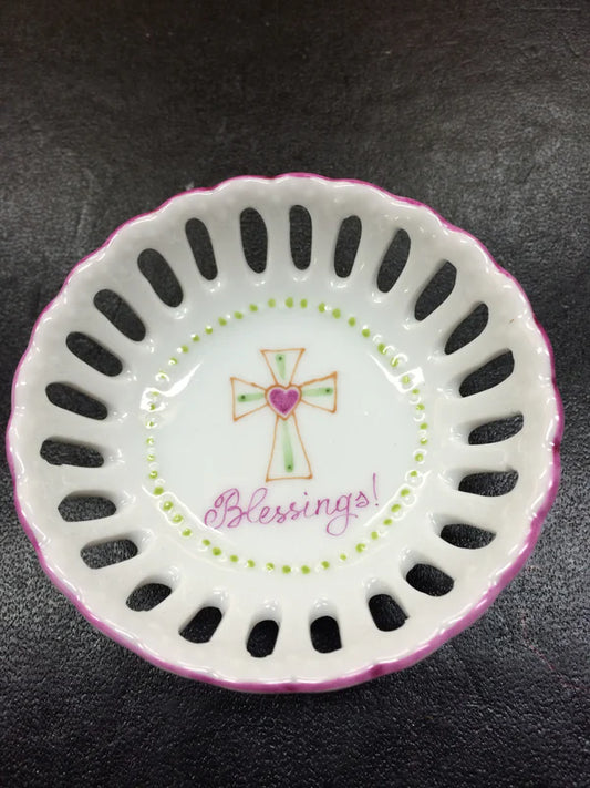 Handpainted Blessing Dish Pink