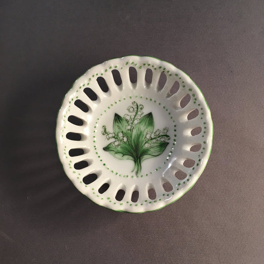 Handpainted Lilly of the Valley Dish