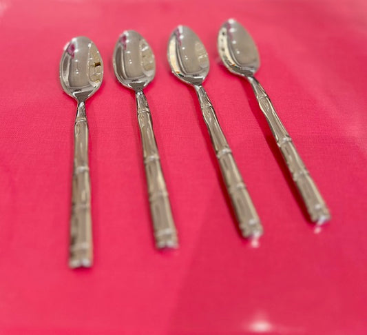 Set of 4 Stainless Bamboo Spoons