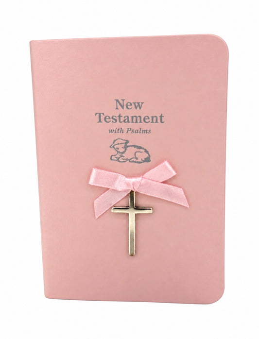 Pink Bible Sterling Silver Cross