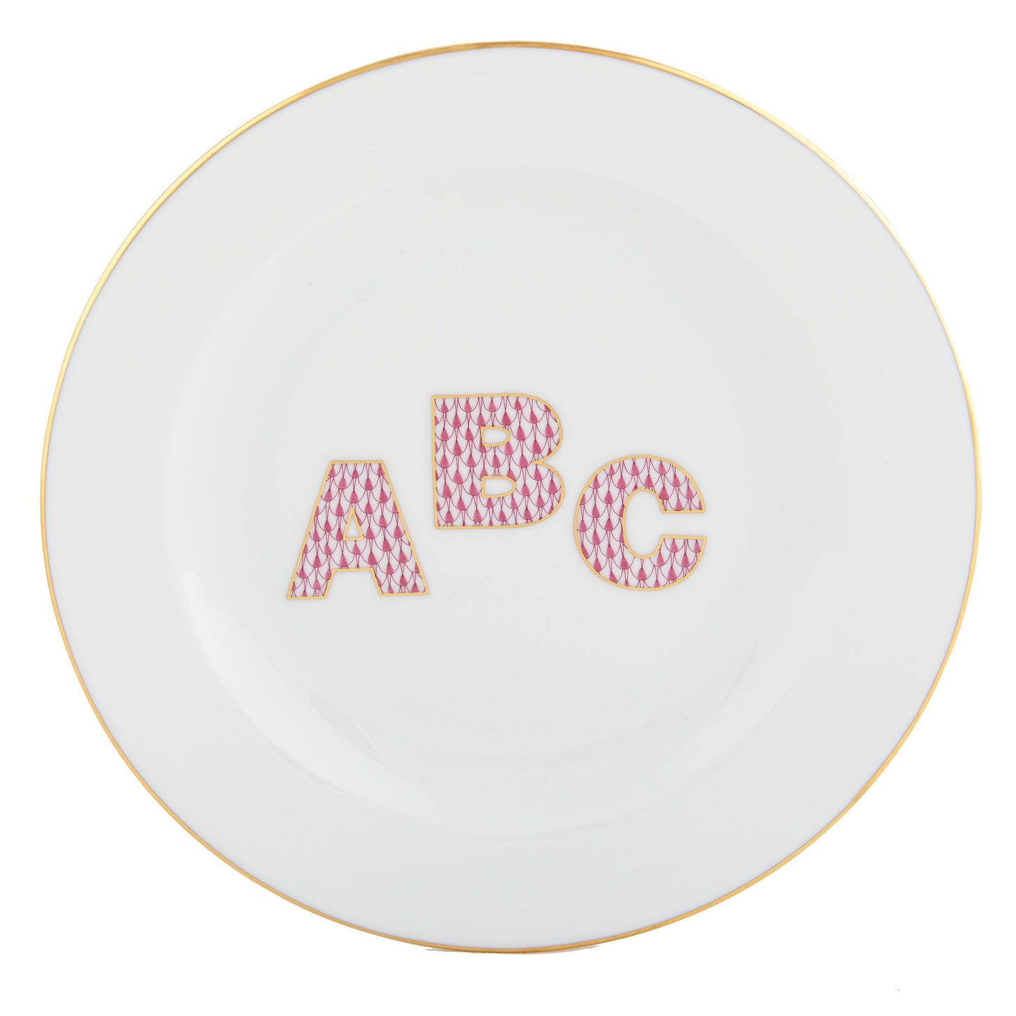 Herend ABC Plate Raspberry