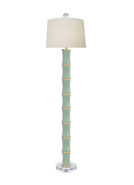 Porcelain Greenfish Scale Floor Lamp