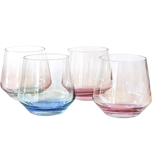 Mezclada Set of 4 Stemless Wine Glasses by Byrdeen