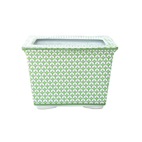 Green and White Planter