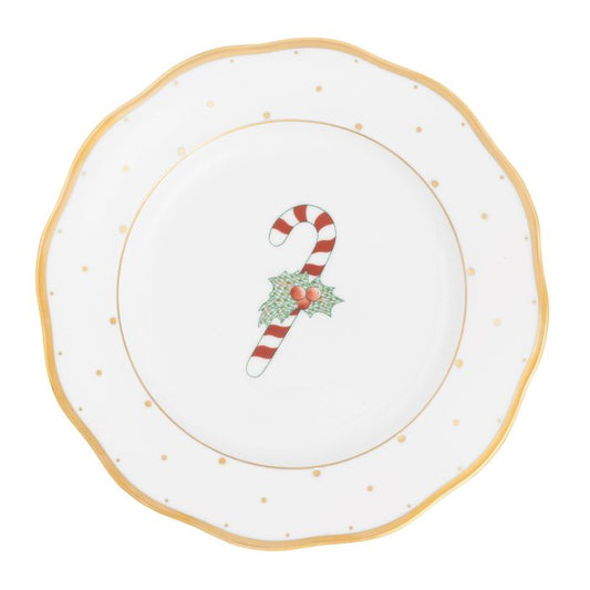 Herend Christmas Candy Cane Dessert Plate