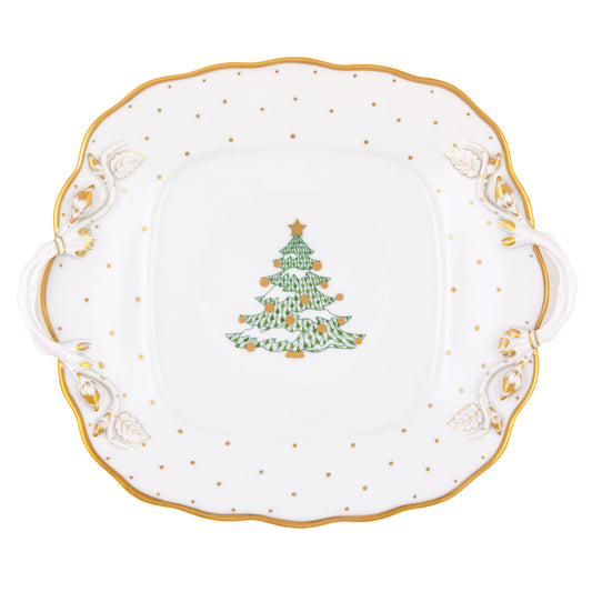 Herend Christmas Tree Square Cake Plate