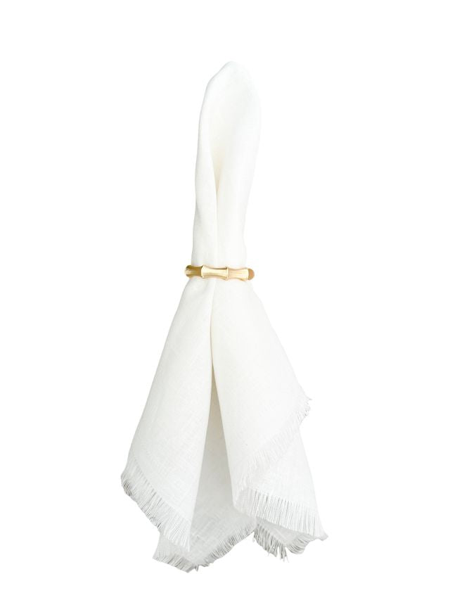 Bamboo Napkin Rings Set of 4 Brushed Gold