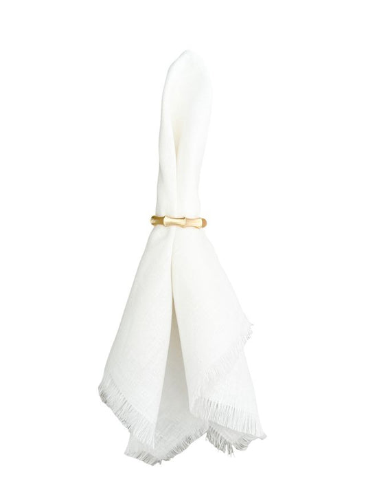 Bamboo Napkin Rings Set of 4 Brushed Gold