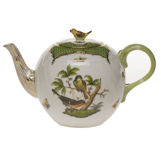 Herend Rothschild Bird Green Tea Pot with Bird