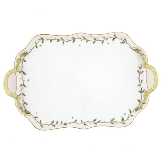 Herend Rothschild Garden Rectangle Tray with Branch Handles