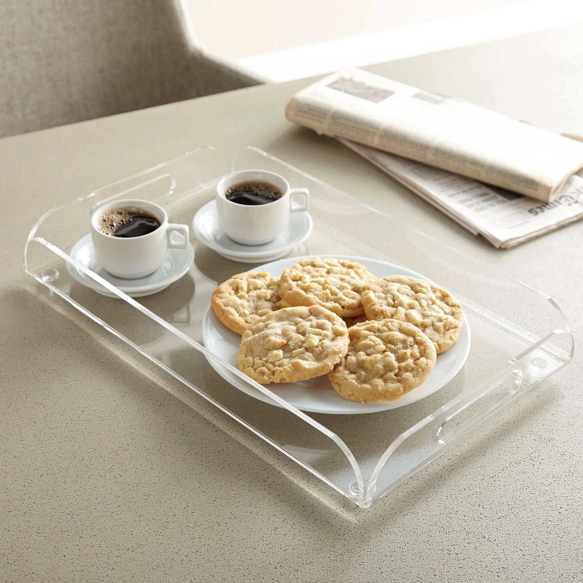 Rectangular serving best sale tray with handles