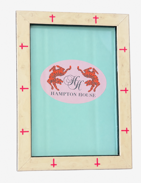 Cream with Pink Cross Frame