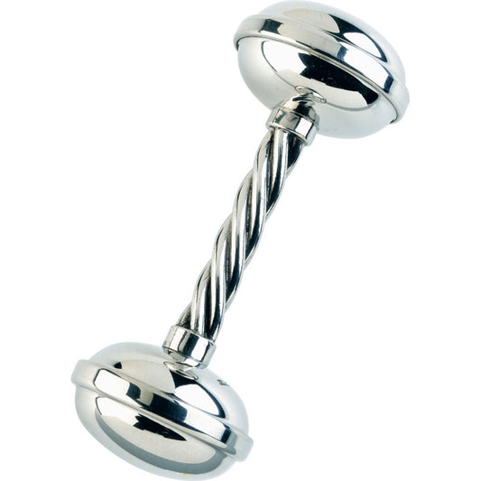 Pewter Twisted Dumbell Rattle