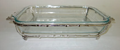 Nickel Bamboo Rectangular Pyrex Holder