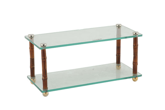 Bamboo Glass two Tier Shelf