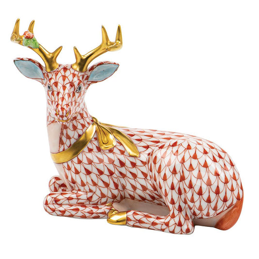 Herend Lying Christmas Deer