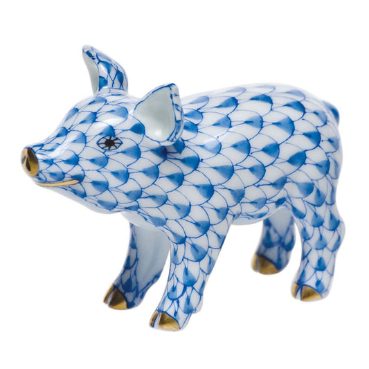 Herend Little Pig Standing Raspberry
