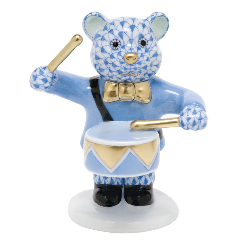 Herend Little Drummer Bear Blue