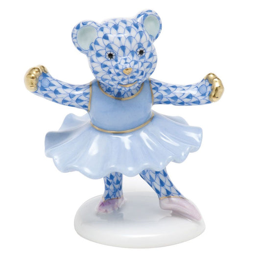 Herend Figurines Ballerina Bear Blue