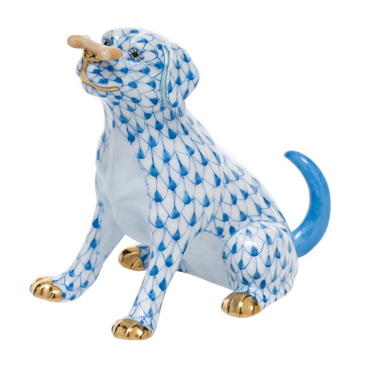 Herend Dog with a Bone Blue