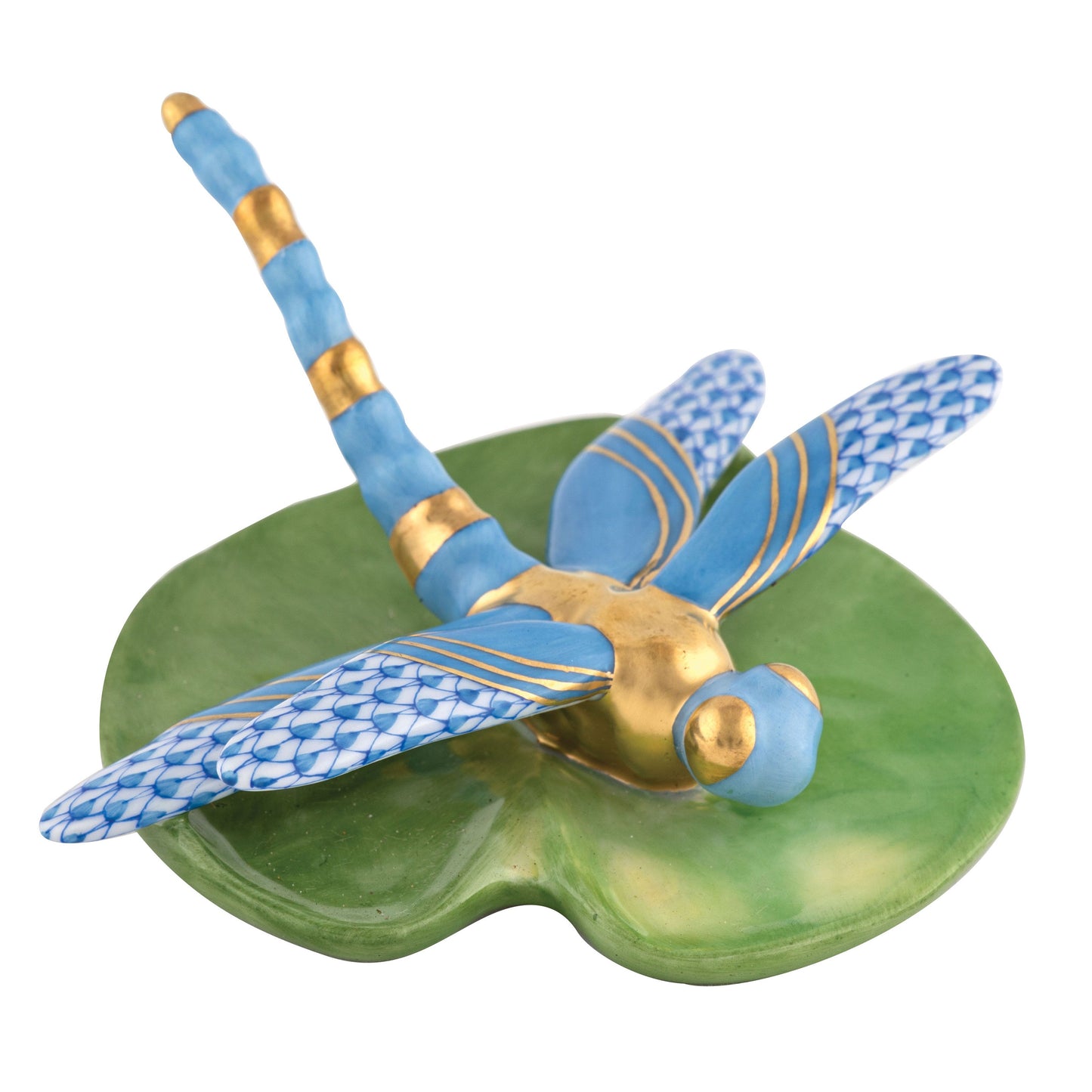 Herend Dragonfly on Lily Pad