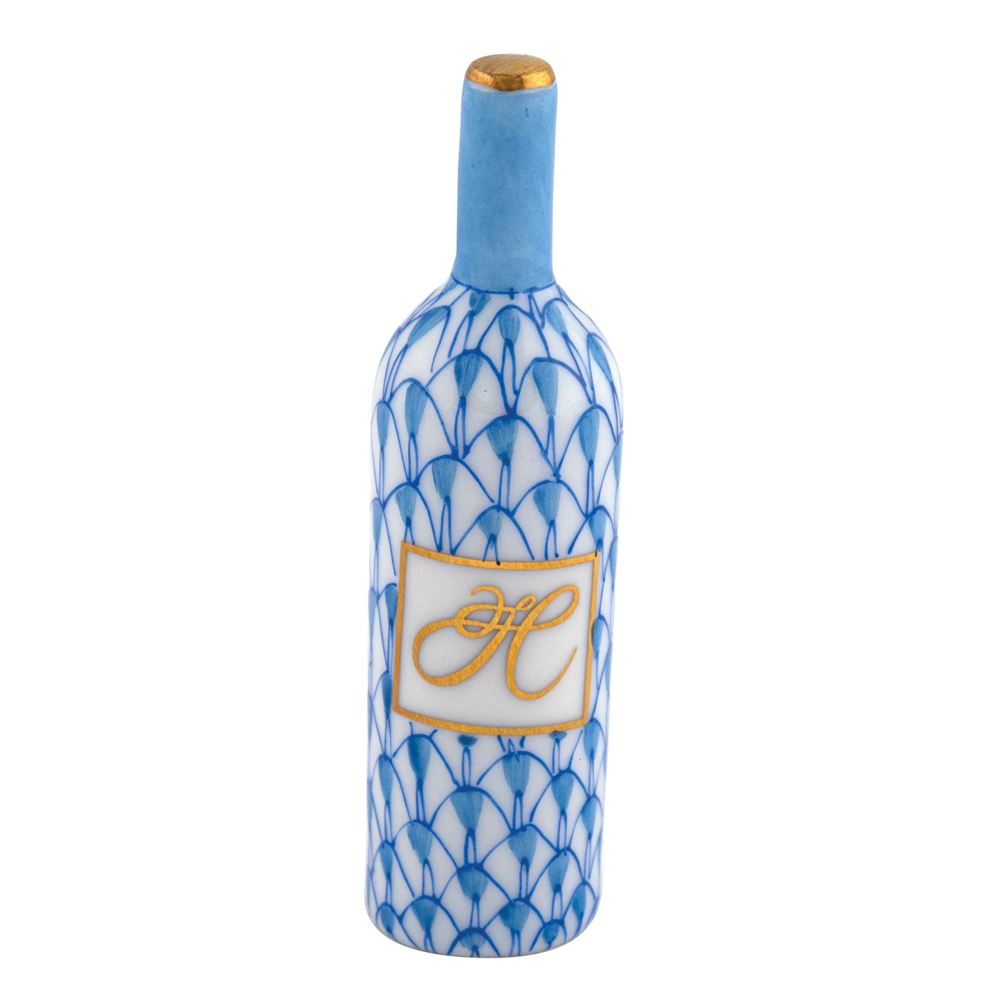 Herend Wine Bottle Blue