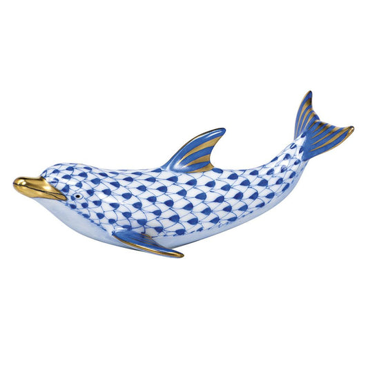 Herend Playful Dolphin Sapphire