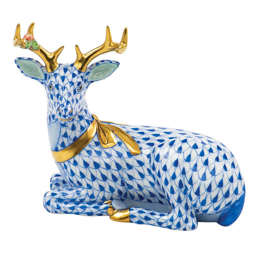 Herend Lying Christmas Deer