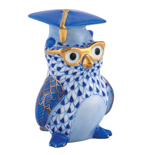 Herend Graduation Owl Sapphire