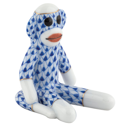 Herend Sock Monkey Sapphire