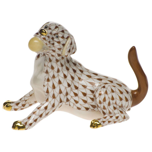 Herend Labrador with Ball Blue Chocolate