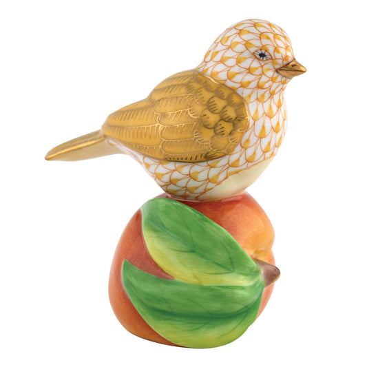 Herend Bird on a Peach