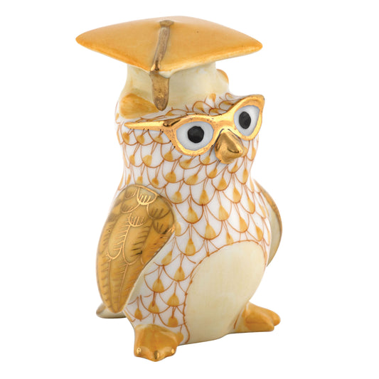 Herend Graduation Owl Butterscotch