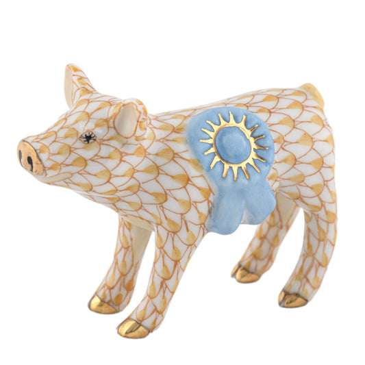 Herend Blue Ribbon Pig