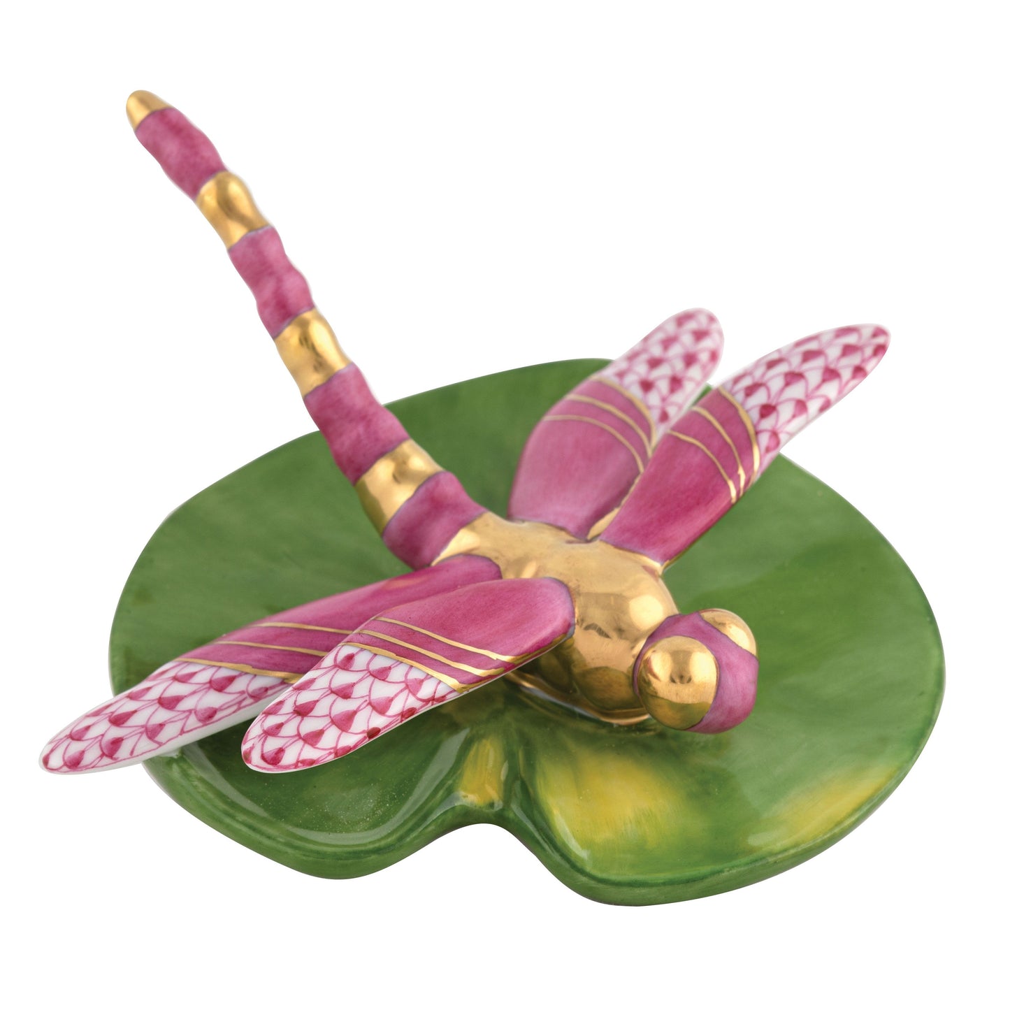 Herend Dragonfly on Lily Pad