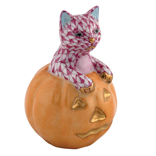 Herend Jack O Lantern Kitty