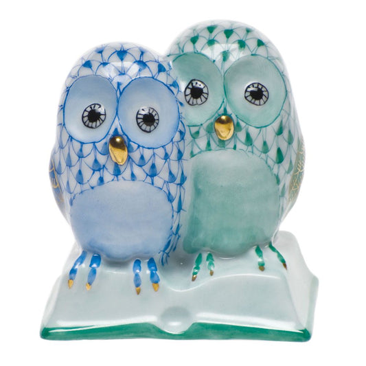 Pair of Owls on Books