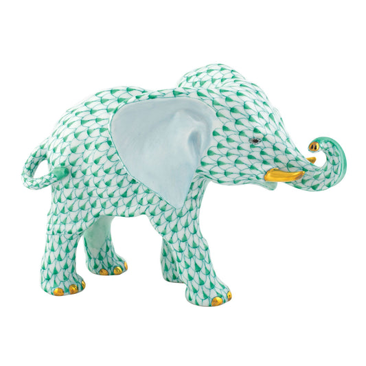 Herend Roaming Elephant Green