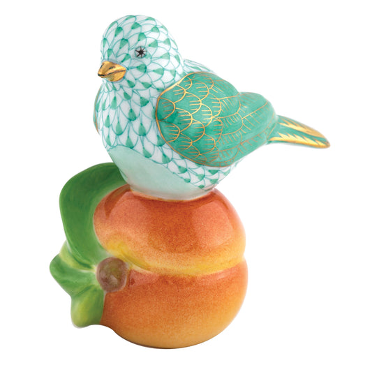 Herend Bird on a Peach