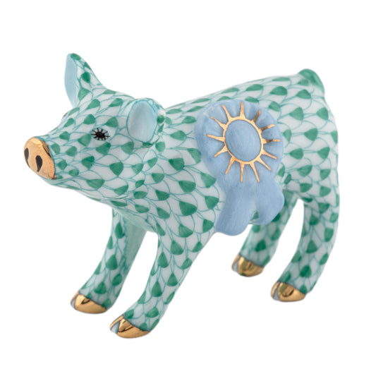Herend Blue Ribbon Pig