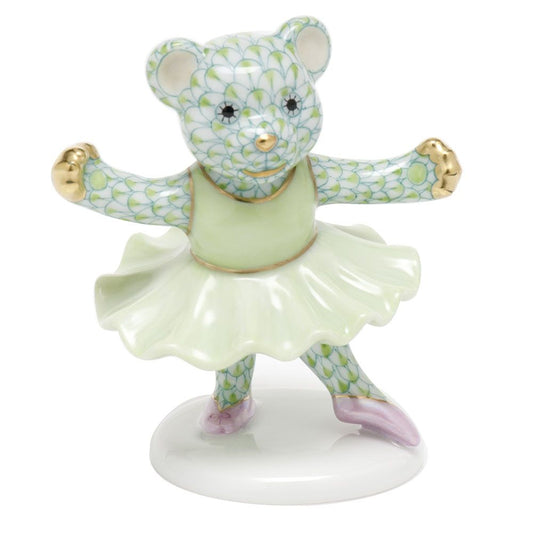 Herend Figurines Ballerina Bear Keylime