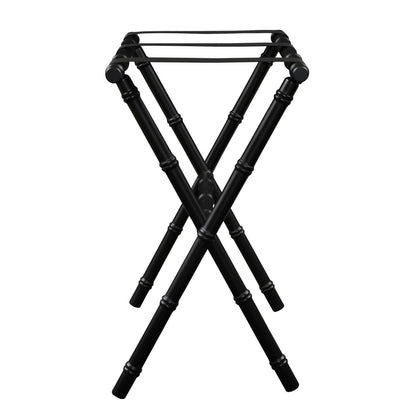 Wooden Bamboo Inspired Luggage Rack Black & Black