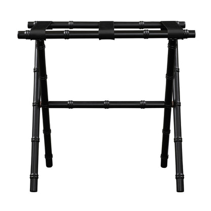 Wooden Bamboo Inspired Luggage Rack Black & Black