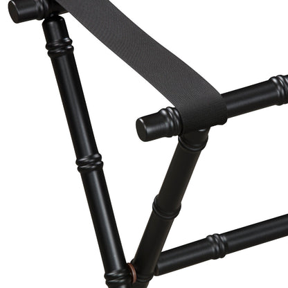 Wooden Bamboo Inspired Luggage Rack Black & Black
