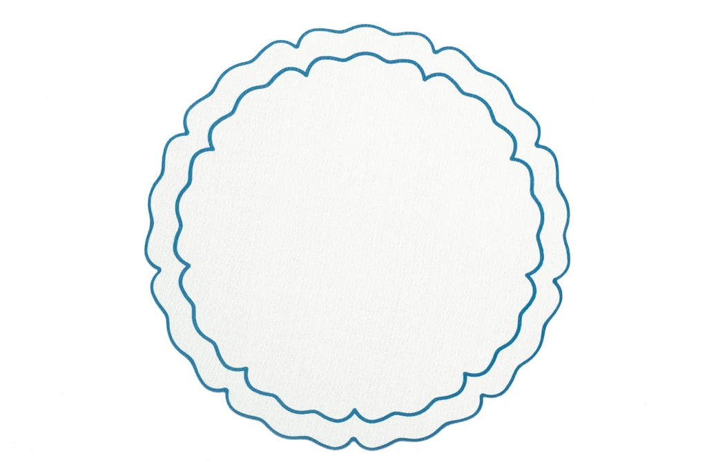 Scallop Navy Blue Vinilo Placemats Set of 4