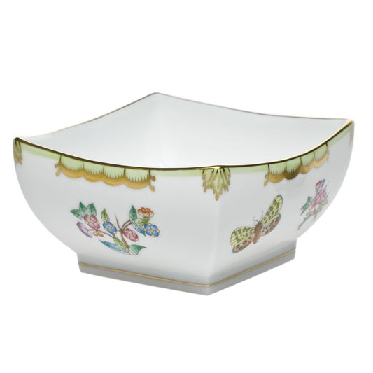 Herend Queen Victoria Green Small Square Bowl